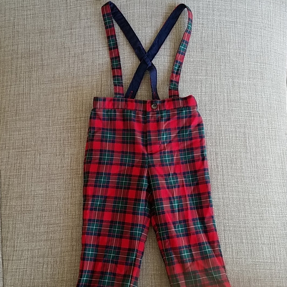 Janie and Jack Other - Janie and Jack Plaid Suspender Pants